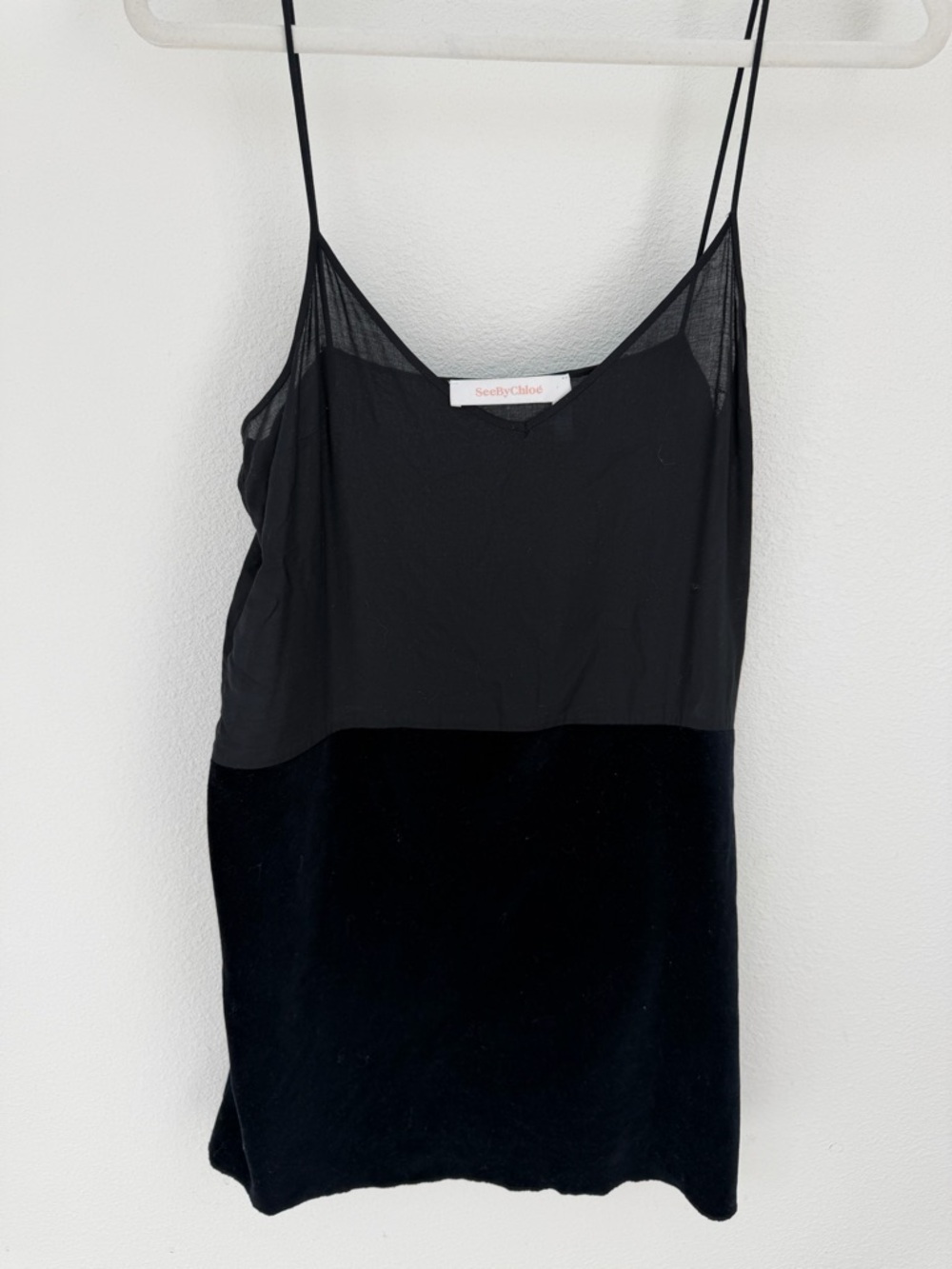 See By Chloé Black V-Neck Slip Dress - Size 36
